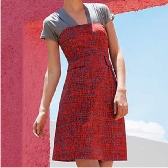 Tabitha Convertible Fit & Flare Dress Red Blue Summer Square Neck Women 10 - Picture 12 of 12